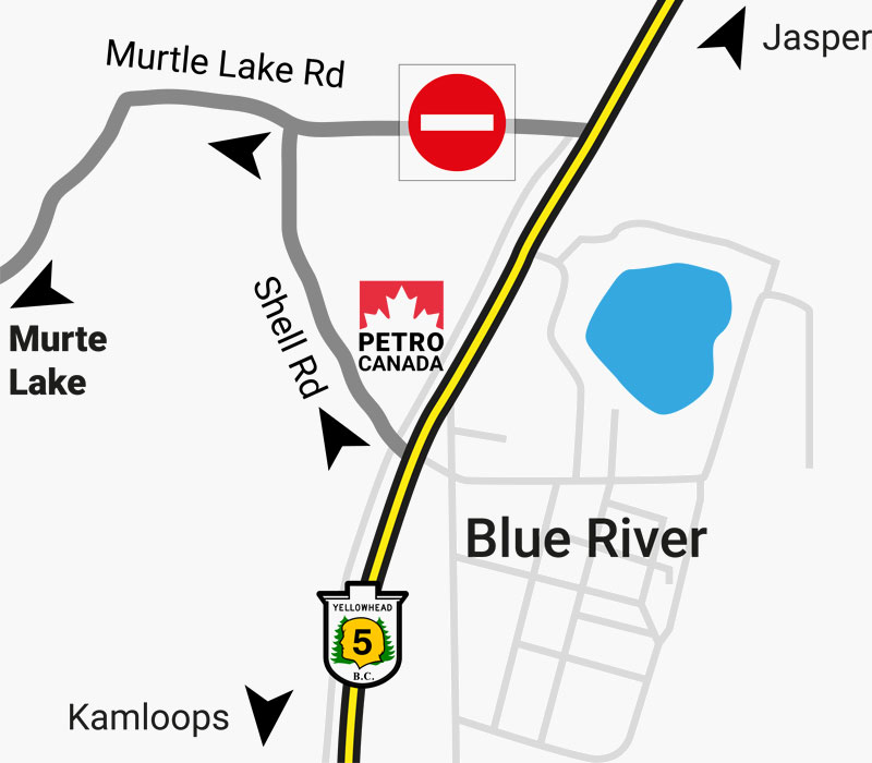 Arrival at Murtle Lake - Map
